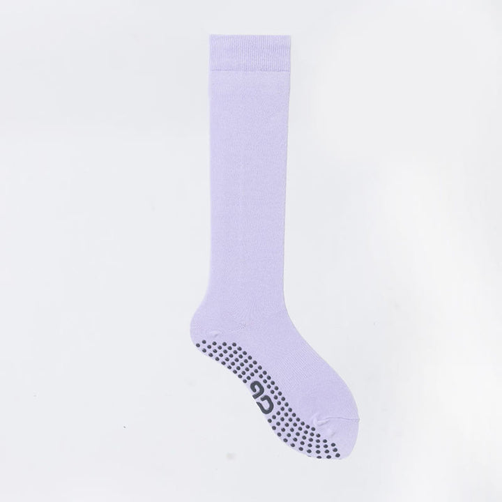 Olivenorma Solid Color Calf-Length Non-Slip Grip Pilates Barre Fitness Socks with Breathable Cotton Comfort Support Yoga Socks - Lilac - 10 Pairs - image 10