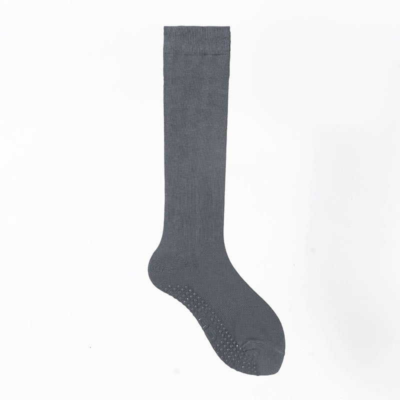 Olivenorma Solid Color Calf-Length Non-Slip Grip Pilates Barre Fitness Socks with Breathable Cotton Comfort Support Yoga Socks - Medium Gray - 10 Pairs - image 7