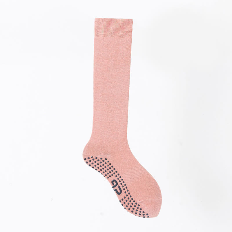 Olivenorma Solid Color Calf-Length Non-Slip Grip Pilates Barre Fitness Socks with Breathable Cotton Comfort Support Yoga Socks - Peach Blush - 10 Pairs - image 30