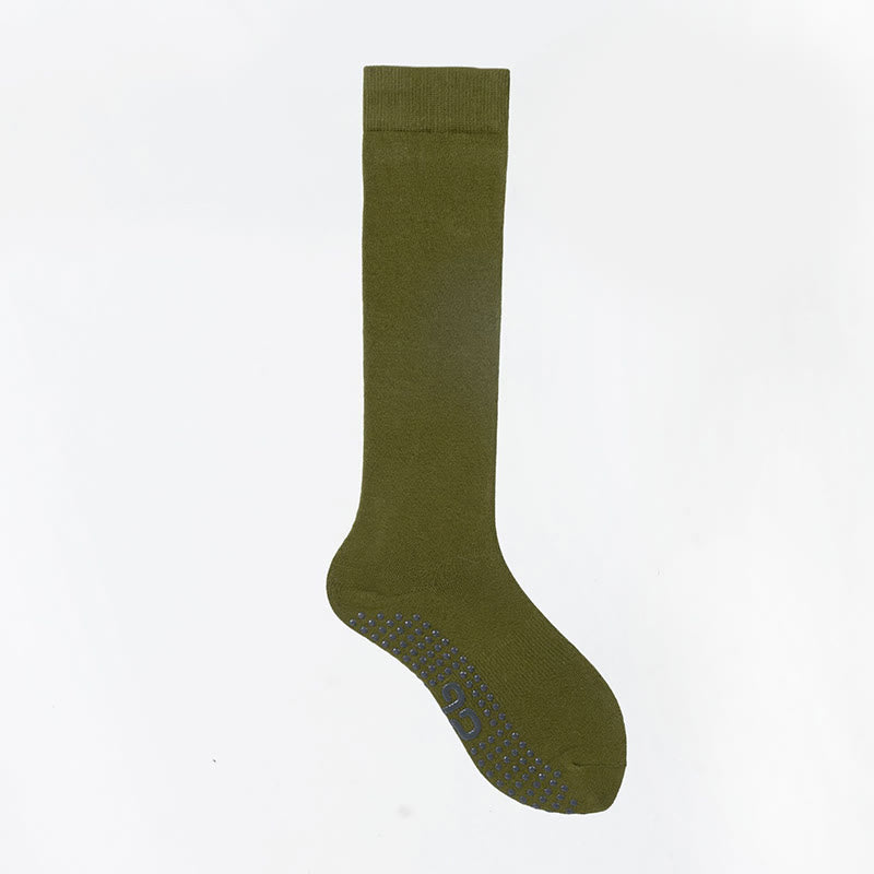 Olivenorma Solid Color Calf-Length Non-Slip Grip Pilates Barre Fitness Socks with Breathable Cotton Comfort Support Yoga Socks - Cotton Tree Green - 10 Pairs - image 38