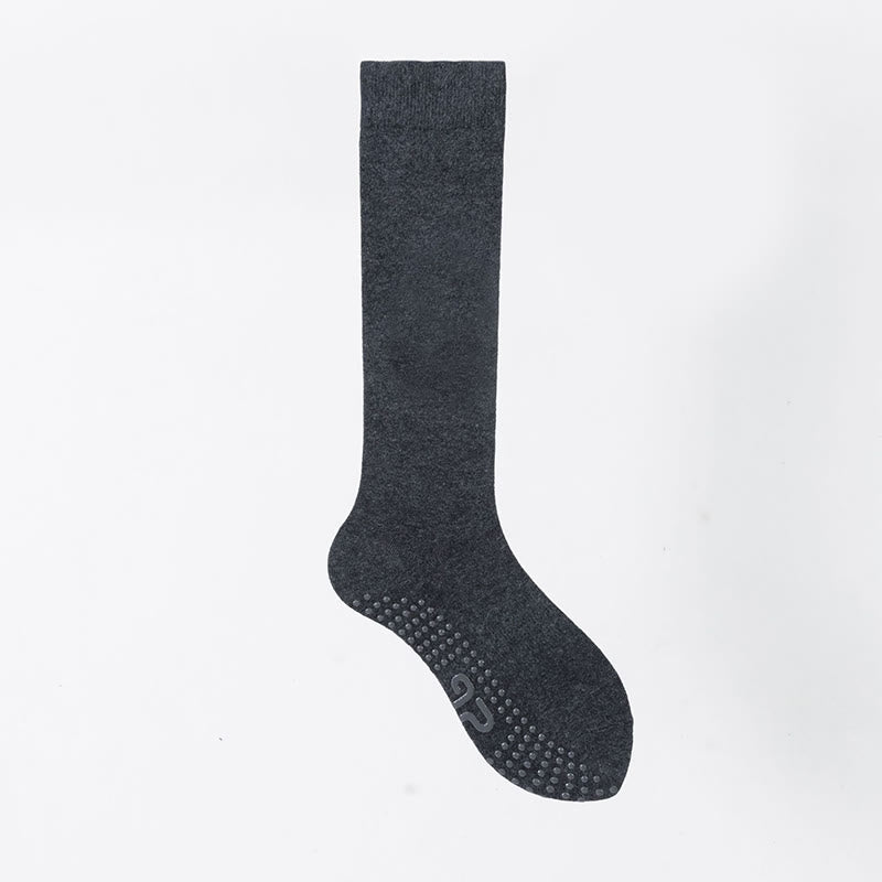 Olivenorma Solid Color Calf-Length Non-Slip Grip Pilates Barre Fitness Socks with Breathable Cotton Comfort Support Yoga Socks - Dark Gray - 10 Pairs - image 6