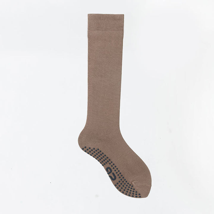 Olivenorma Solid Color Calf-Length Non-Slip Grip Pilates Barre Fitness Socks with Breathable Cotton Comfort Support Yoga Socks - Khaki - 10 Pairs - image 27