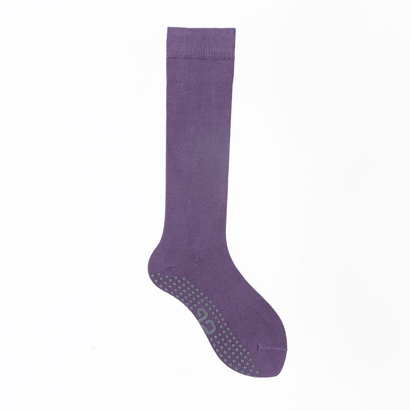 Olivenorma Solid Color Calf-Length Non-Slip Grip Pilates Barre Fitness Socks with Breathable Cotton Comfort Support Yoga Socks - Medium Purple - 10 Pairs - image 19