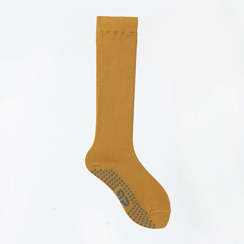 Olivenorma Solid Color Calf-Length Non-Slip Grip Pilates Barre Fitness Socks with Breathable Cotton Comfort Support Yoga Socks - Golden Wheat Yellow - 10 Pairs - image 31