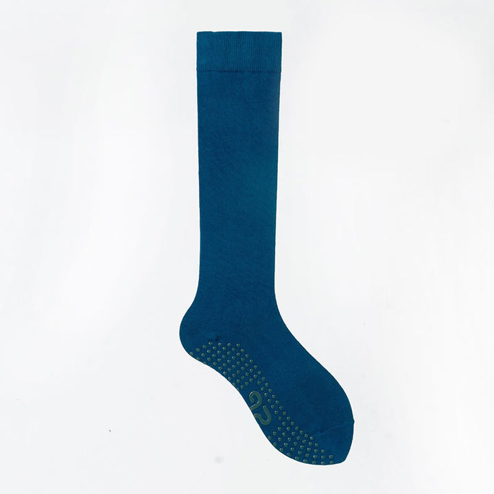 Olivenorma Solid Color Calf-Length Non-Slip Grip Pilates Barre Fitness Socks with Breathable Cotton Comfort Support Yoga Socks - Pine Blue - 10 Pairs - image 13