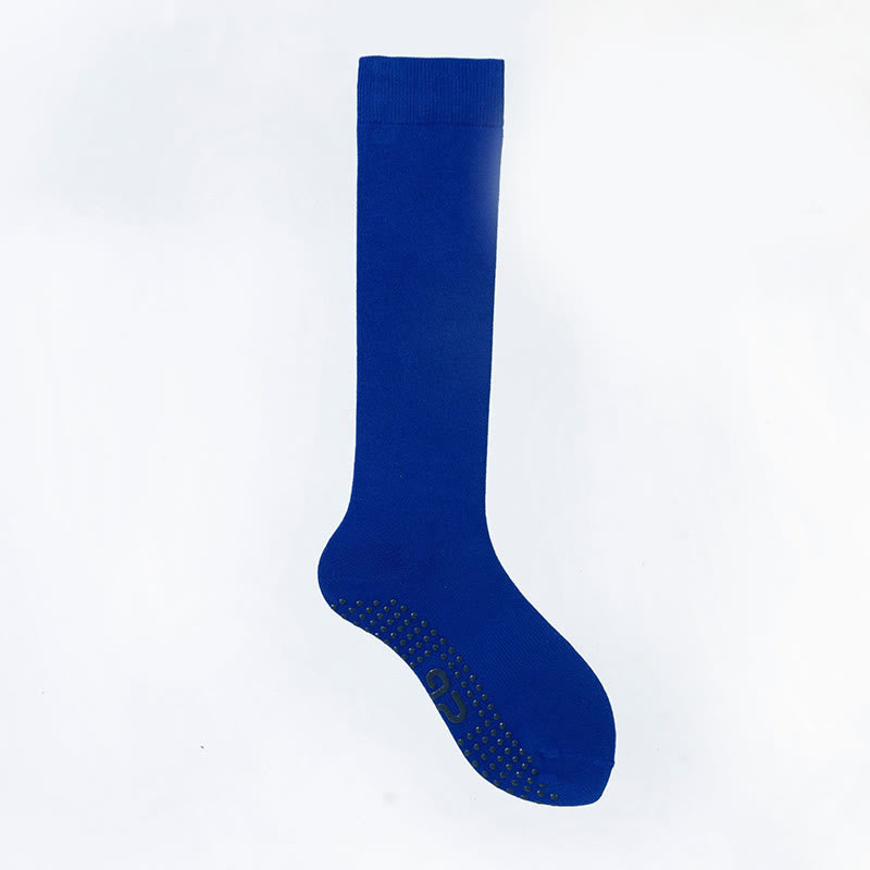Olivenorma Solid Color Calf-Length Non-Slip Grip Pilates Barre Fitness Socks with Breathable Cotton Comfort Support Yoga Socks - Klein Blue - 10 Pairs - image 1