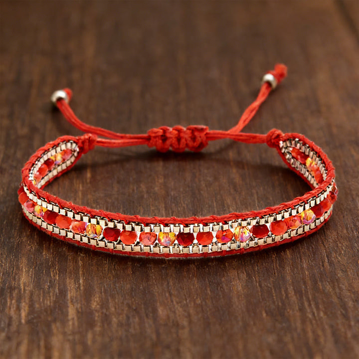 Olivenorma Colorful Crystal Beaded Multi-Layer Woven Wrap Bracelet - Style-6 - image 6