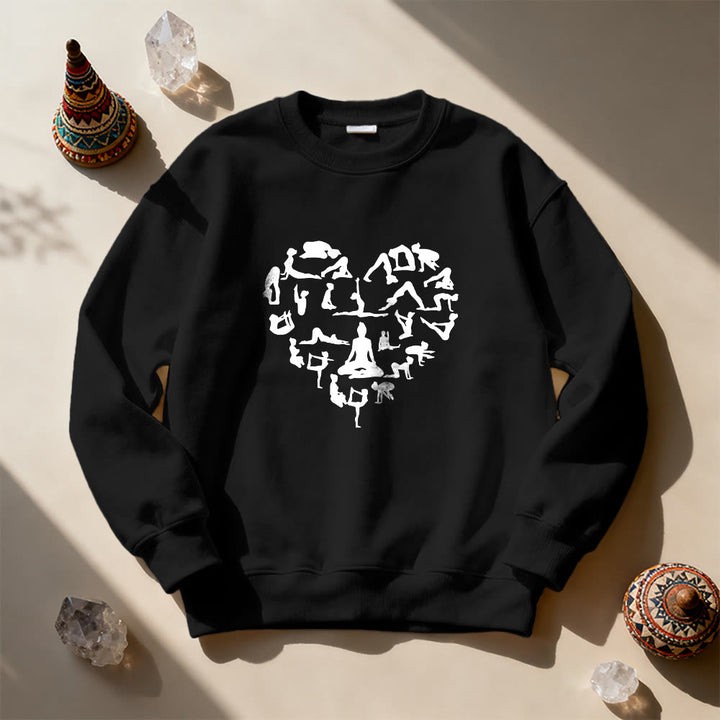 Olivenorma Heart Namaste Yoga Meditation Mental Wellness Crewneck Sweatshirt - Black - 2XL - image 7