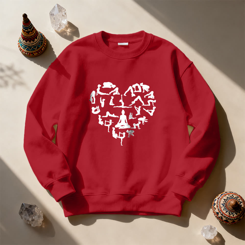 Olivenorma Heart Namaste Yoga Meditation Mental Wellness Crewneck Sweatshirt - Red - 2XL - image 13