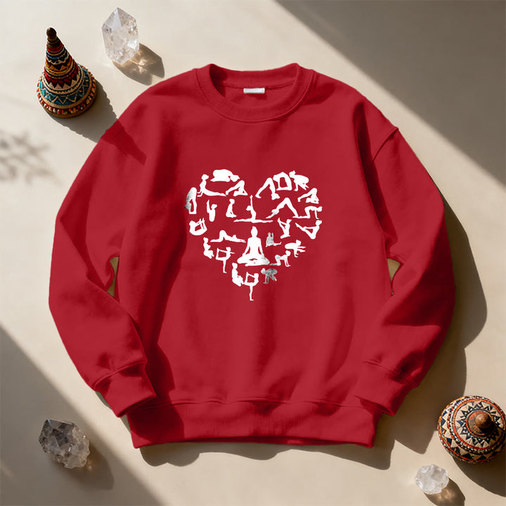 Olivenorma Heart Namaste Yoga Meditation Mental Wellness Crewneck Sweatshirt - Red - 2XL - image 13