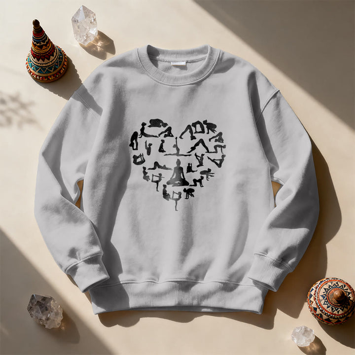 Olivenorma Heart Namaste Yoga Meditation Mental Wellness Crewneck Sweatshirt - Grey - 2XL - image 9