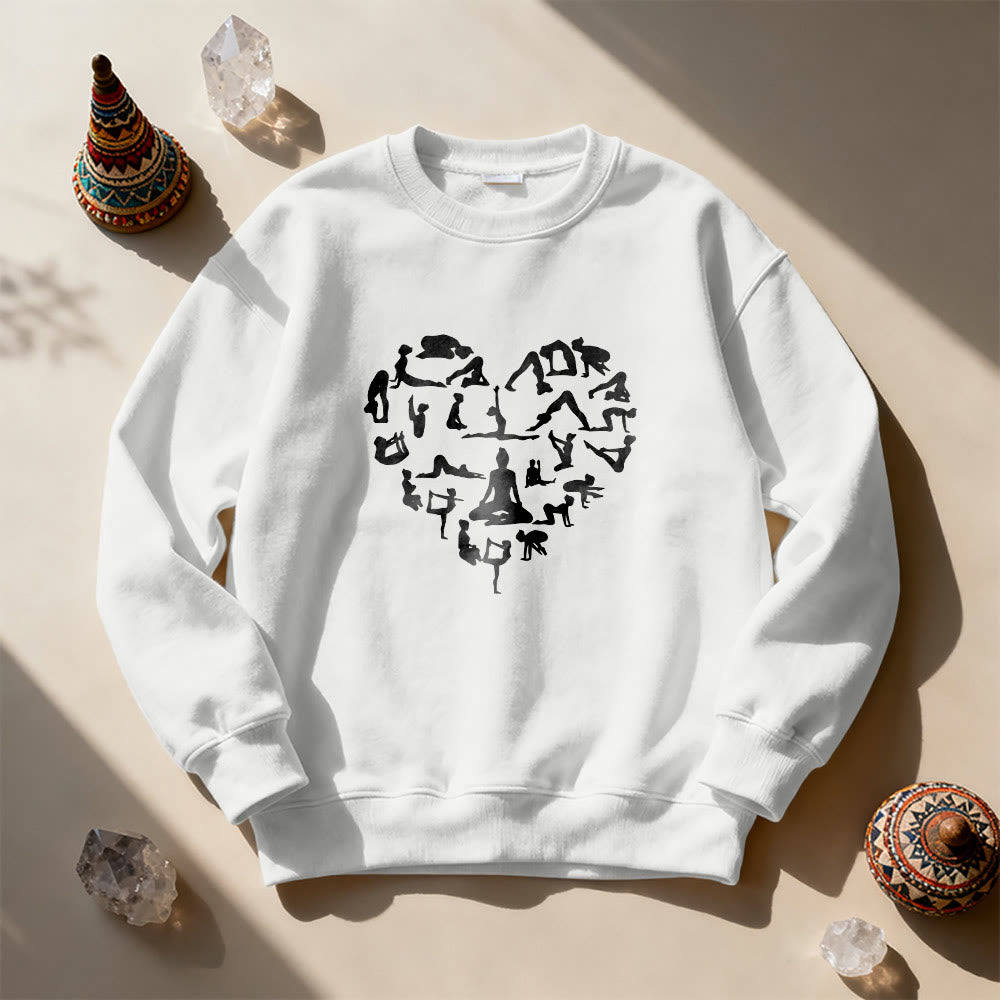 Olivenorma Heart Namaste Yoga Meditation Mental Wellness Crewneck Sweatshirt - White - 2XL - image 11