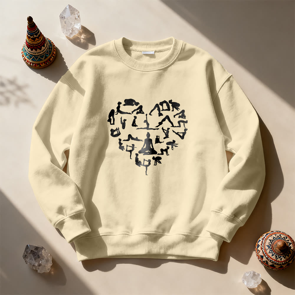 Olivenorma Heart Namaste Yoga Meditation Mental Wellness Crewneck Sweatshirt - LightYellow - 2XL - image 3