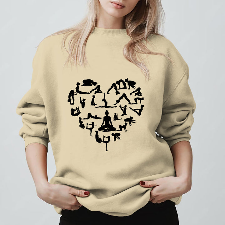 Olivenorma Heart Namaste Yoga Meditation Mental Wellness Crewneck Sweatshirt - LightYellow - 2XL - image 0