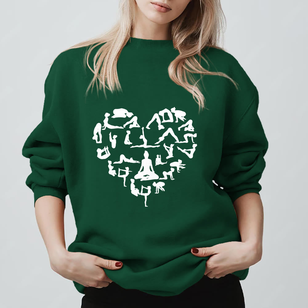Olivenorma Heart Namaste Yoga Meditation Mental Wellness Crewneck Sweatshirt - Green - 2XL - image 13