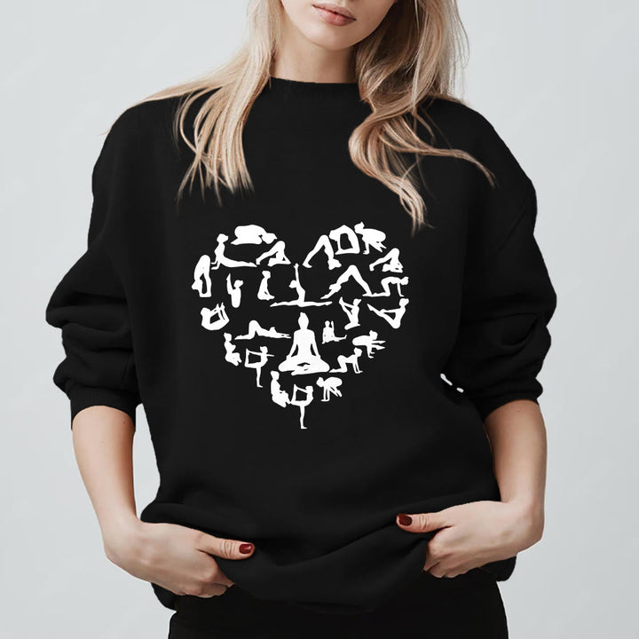Olivenorma Heart Namaste Yoga Meditation Mental Wellness Crewneck Sweatshirt - Black - 2XL - image 5