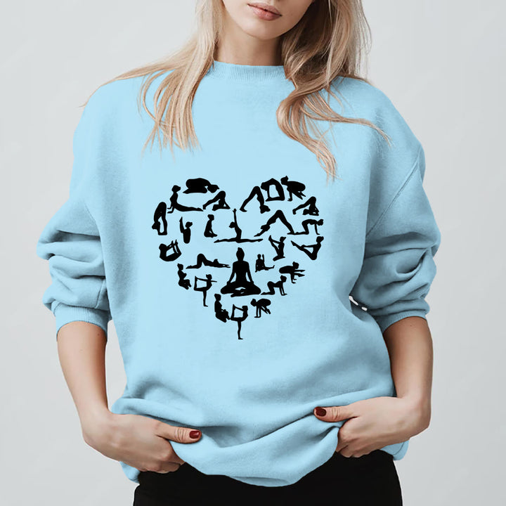 Olivenorma Heart Namaste Yoga Meditation Mental Wellness Crewneck Sweatshirt - Blue - 2XL - image 15