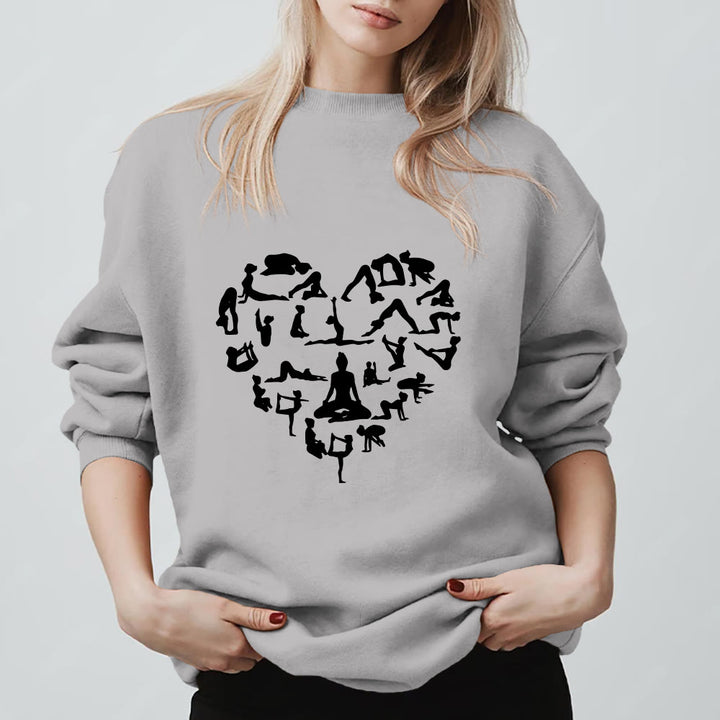 Olivenorma Heart Namaste Yoga Meditation Mental Wellness Crewneck Sweatshirt - Grey - 2XL - image 7