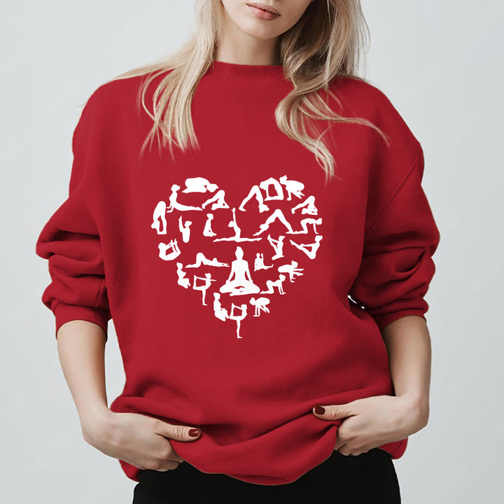 Olivenorma Heart Namaste Yoga Meditation Mental Wellness Crewneck Sweatshirt - Red - 2XL - image 11