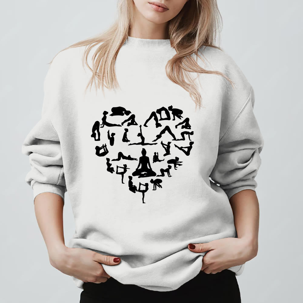 Olivenorma Heart Namaste Yoga Meditation Mental Wellness Crewneck Sweatshirt - White - 2XL - image 9