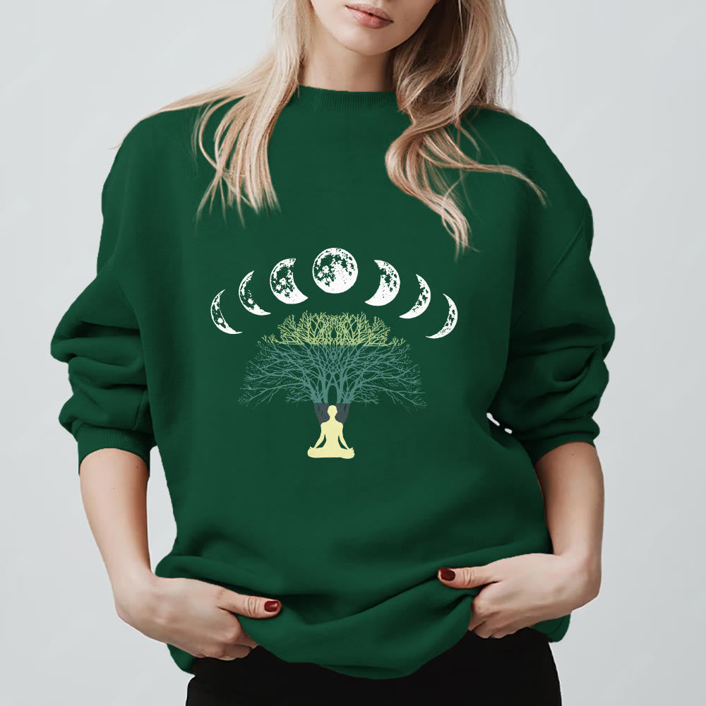 Olivenorma Tree Of Life Heart Namaste Yoga Meditation Mental Wellness Spiritual Sweatshirt - Green - 2XL - image 0