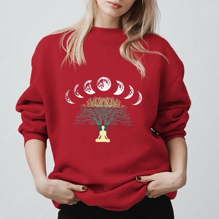 Olivenorma Tree Of Life Heart Namaste Yoga Meditation Mental Wellness Spiritual Sweatshirt - Red - 2XL - image 13