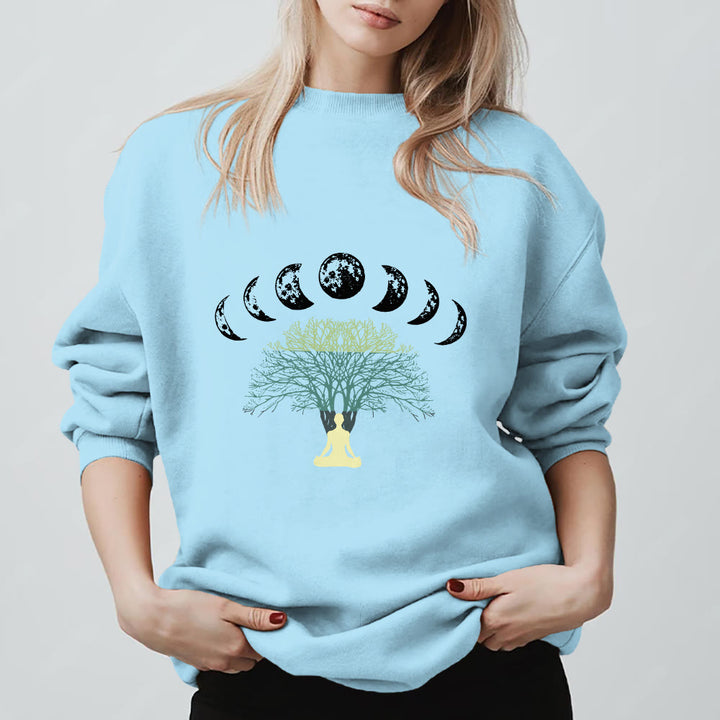 Olivenorma Tree Of Life Heart Namaste Yoga Meditation Mental Wellness Spiritual Sweatshirt - Blue - 2XL - image 15