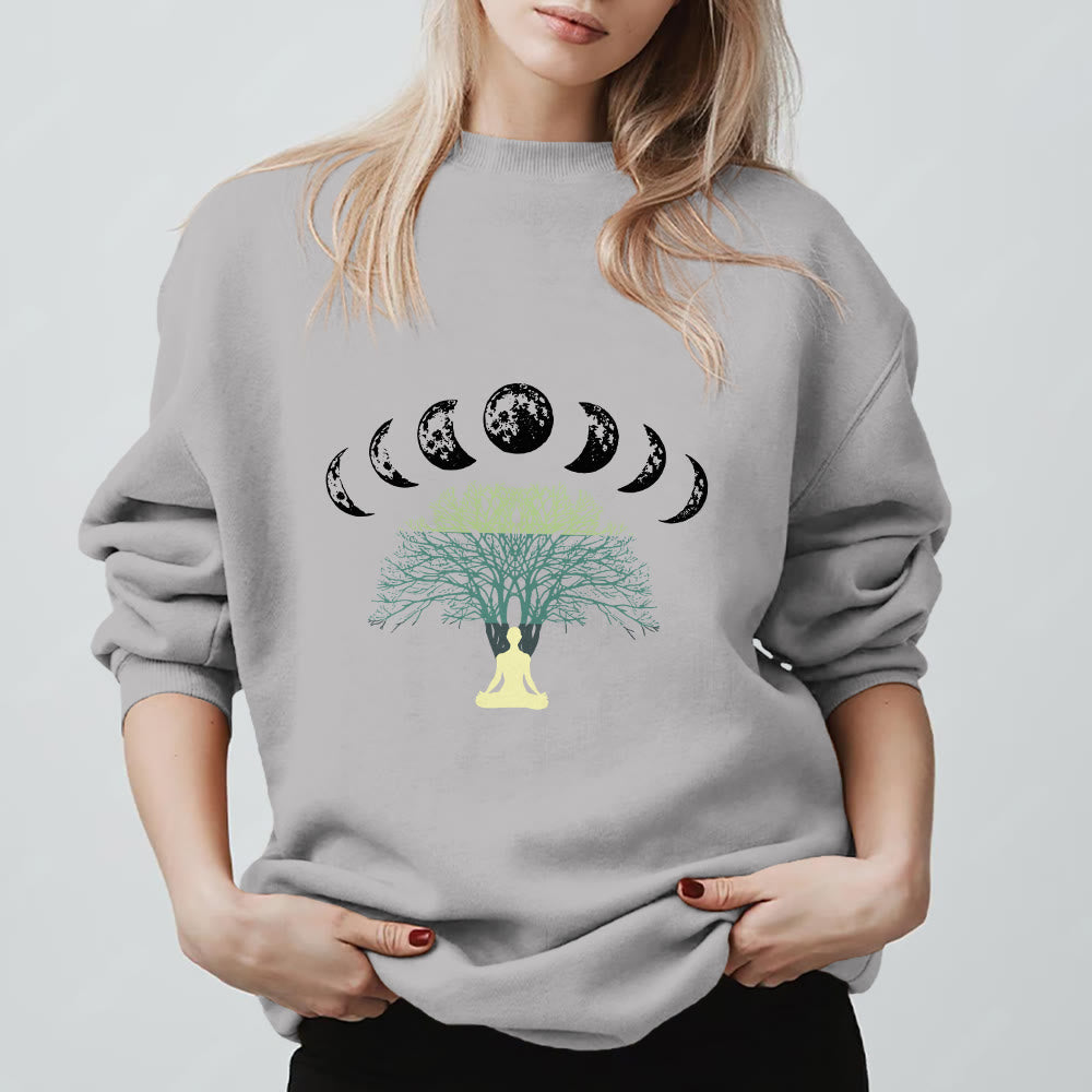 Olivenorma Tree Of Life Heart Namaste Yoga Meditation Mental Wellness Spiritual Sweatshirt - Grey - 2XL - image 9