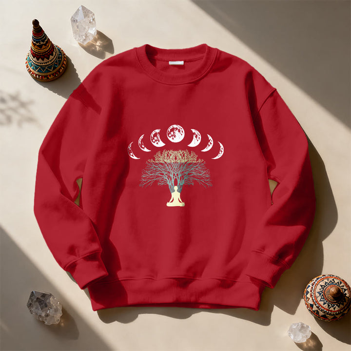 Olivenorma Tree Of Life Heart Namaste Yoga Meditation Mental Wellness Spiritual Sweatshirt - Red - 2XL - image 13