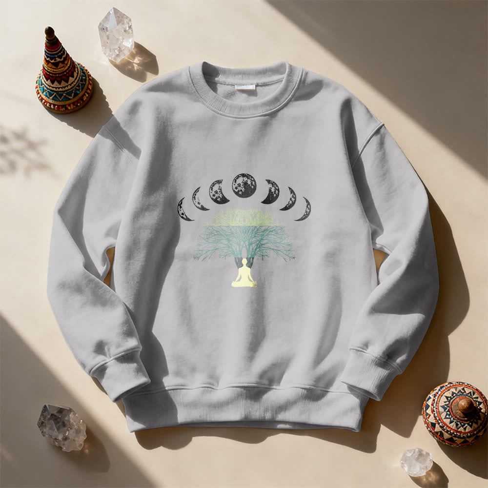 Olivenorma Tree Of Life Heart Namaste Yoga Meditation Mental Wellness Spiritual Sweatshirt - Grey - 2XL - image 9