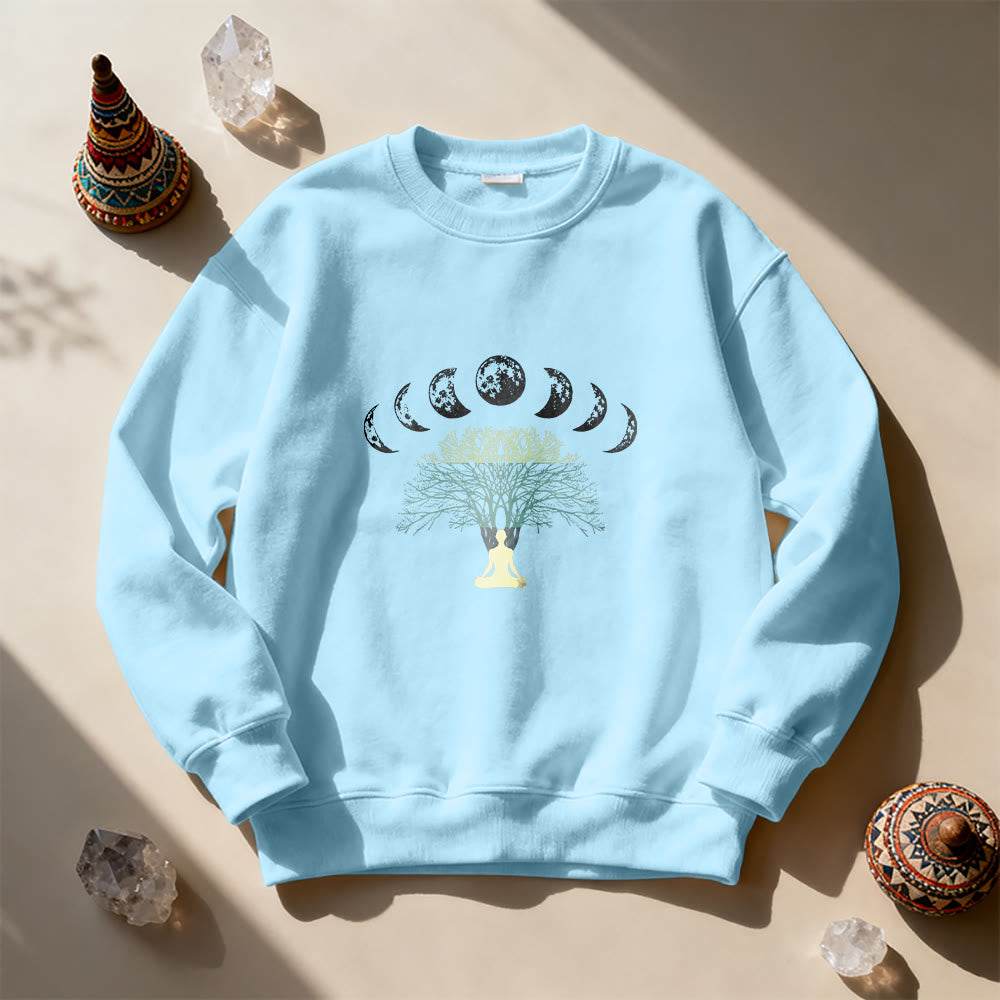 Olivenorma Tree Of Life Heart Namaste Yoga Meditation Mental Wellness Spiritual Sweatshirt - Blue - 2XL - image 15