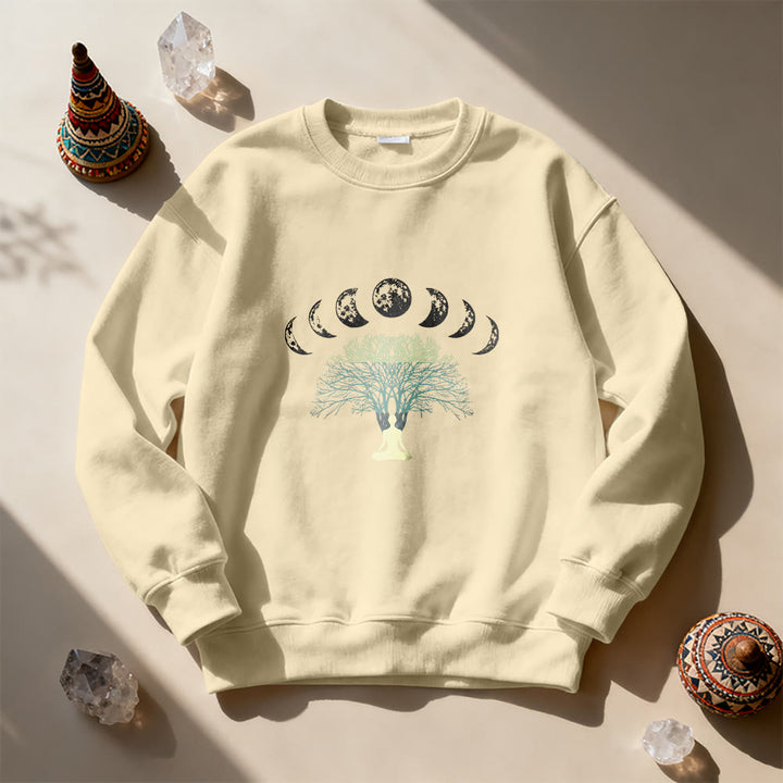 Olivenorma Tree Of Life Heart Namaste Yoga Meditation Mental Wellness Spiritual Sweatshirt - LightYellow - 2XL - image 5