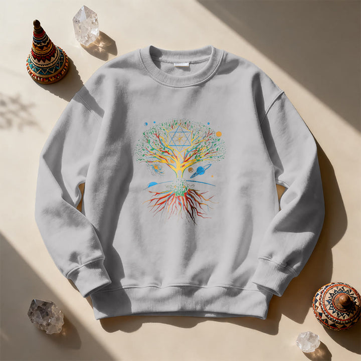 Olivenorma Tree Meditation Universe Spiritual Mindfulness Sweatshirt - image 8