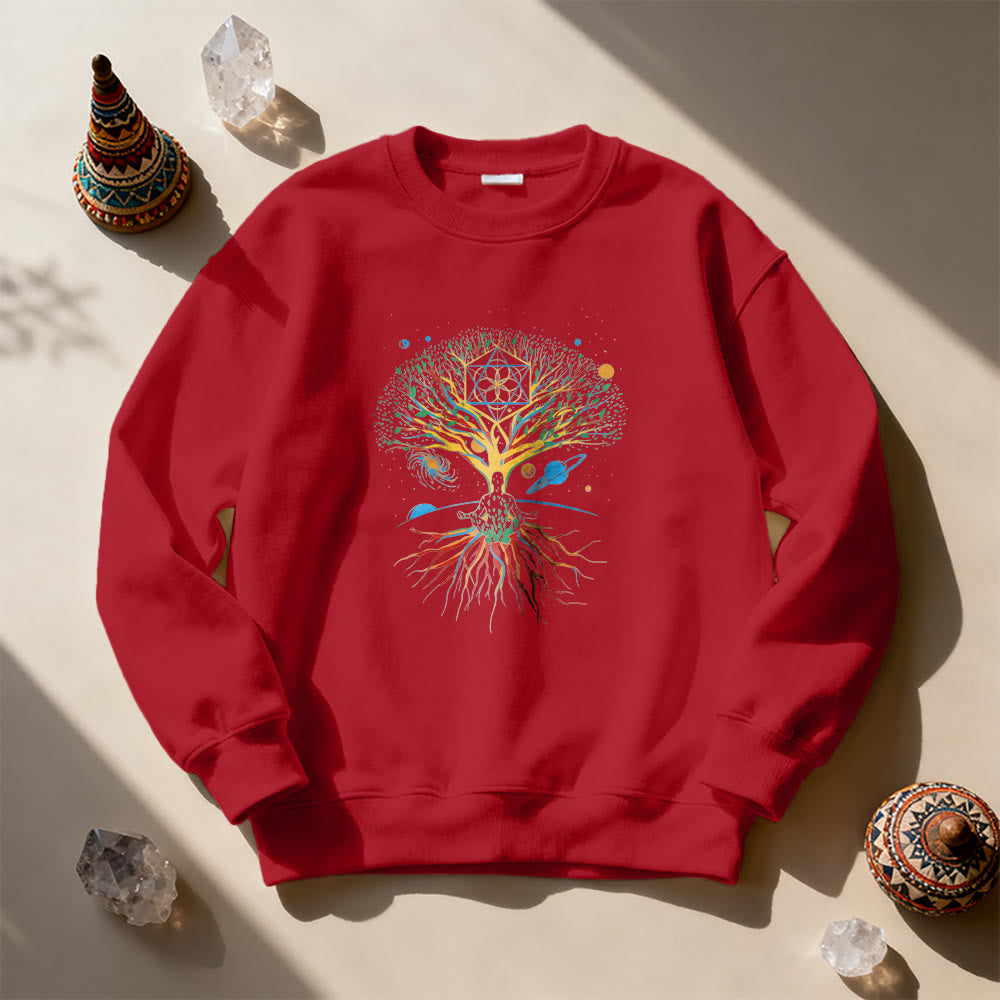 Olivenorma Tree Meditation Universe Spiritual Mindfulness Sweatshirt - image 12