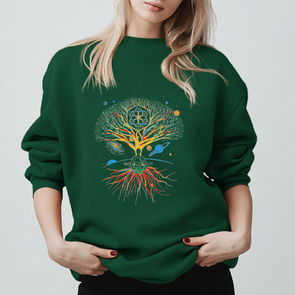 Olivenorma Tree Meditation Universe Spiritual Mindfulness Sweatshirt - image 1