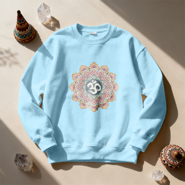 Olivenorma Om Mandala Sacred Geometry Yoga Meditation Mindfulness Sweatshirt - Blue - 2XL - image 15