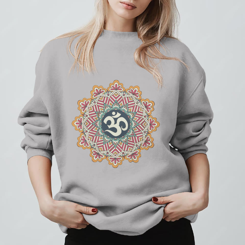 Olivenorma Om Mandala Sacred Geometry Yoga Meditation Mindfulness Sweatshirt - image 12