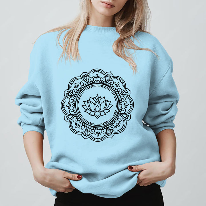 Olivenorma Mandala Boho Spiritual Yoga Meditation Geometric Sweatshirt - Blue - 2XL - image 15