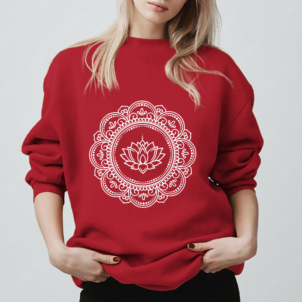 Olivenorma Mandala Boho Spiritual Yoga Meditation Geometric Sweatshirt - Red - 2XL - image 11
