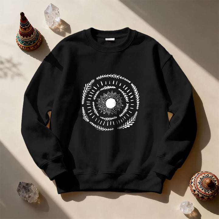 Olivenorma Sun Mandala Yoga Meditation Comfy Sweatshirt - Black - 2XL - image 11
