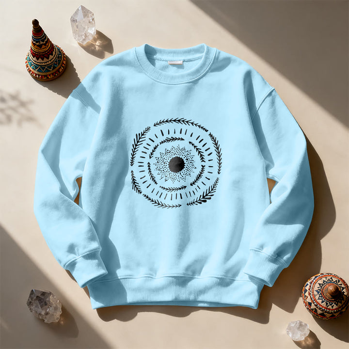 Olivenorma Sun Mandala Yoga Meditation Comfy Sweatshirt - Blue - 2XL - image 3
