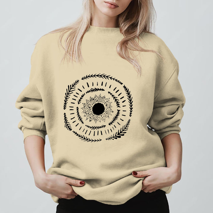 Olivenorma Sun Mandala Yoga Meditation Comfy Sweatshirt - LightYellow - 2XL - image 7