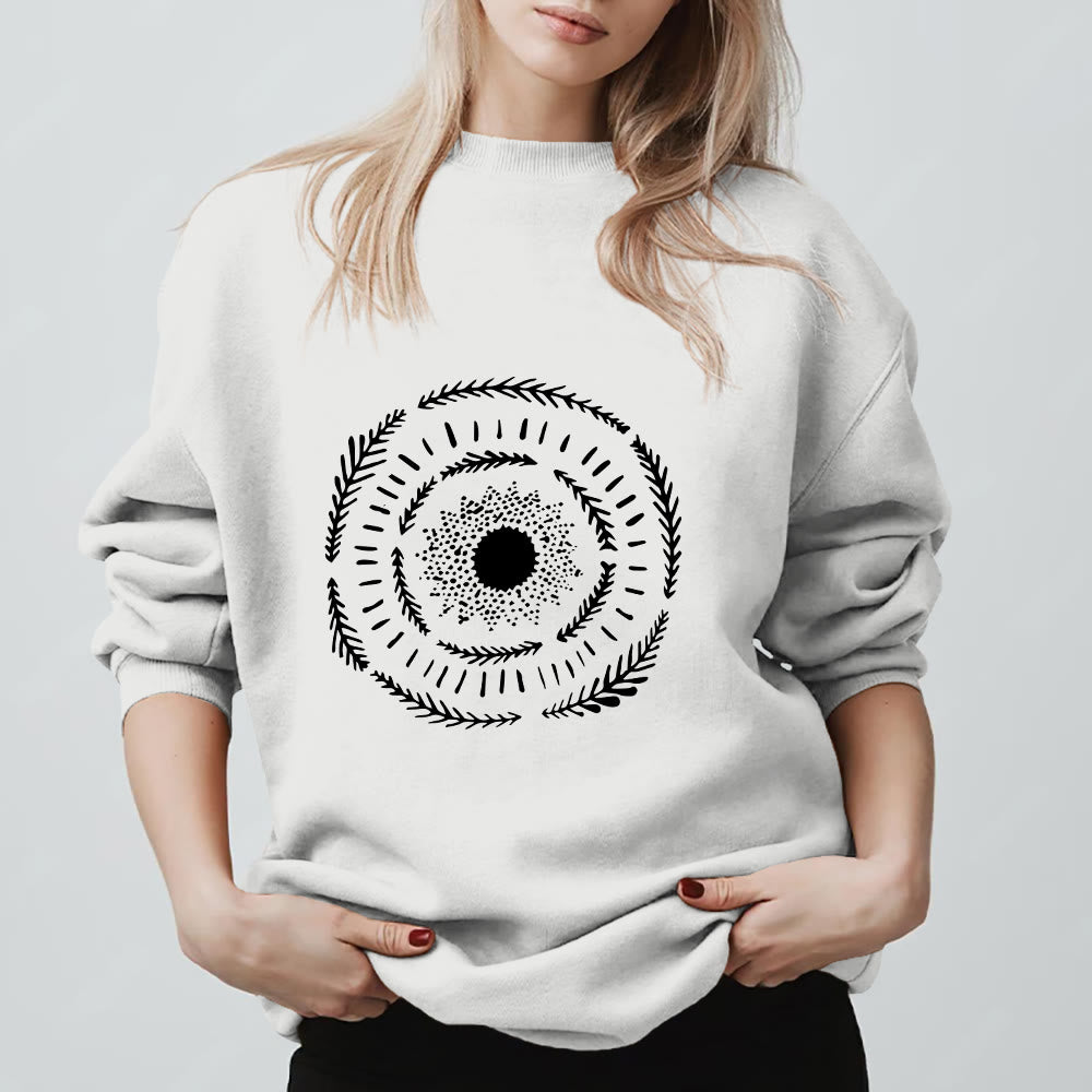 Olivenorma Sun Mandala Yoga Meditation Comfy Sweatshirt - White - 2XL - image 13