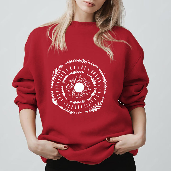 Olivenorma Sun Mandala Yoga Meditation Comfy Sweatshirt - Red - 2XL - image 5