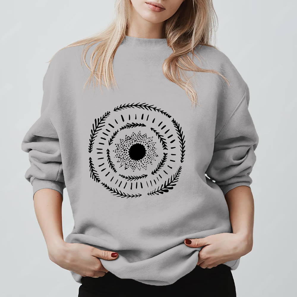 Olivenorma Sun Mandala Yoga Meditation Comfy Sweatshirt - Grey - 2XL - image 11