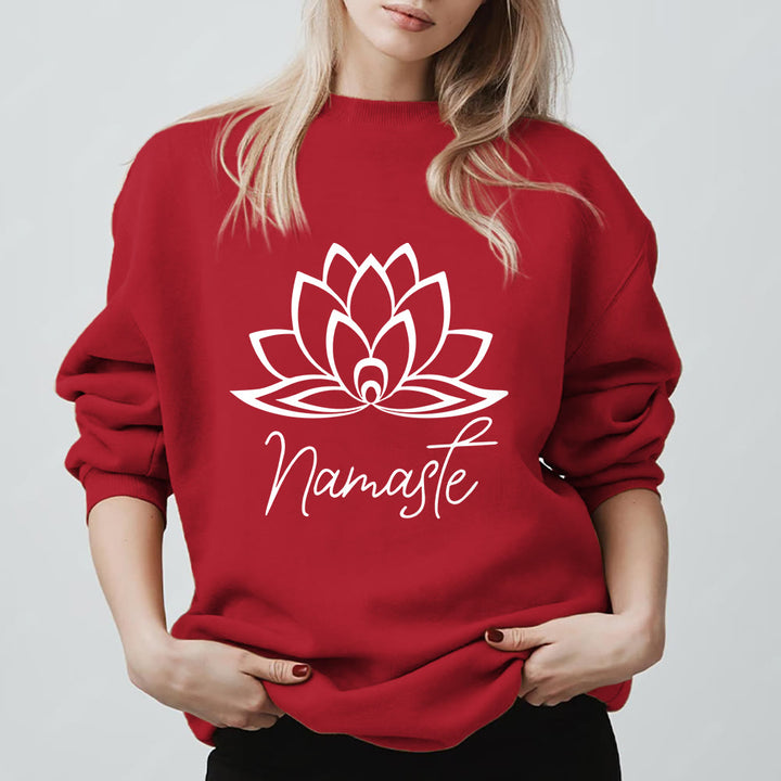Olivenorma Namaste Lotus Yoga Meditation Mindfulness Sweatshirt - Red - 2XL - image 11