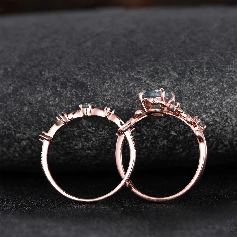 FREE Today: Oval Black Fire Opal Emerald Rose Gold Ring - image 7