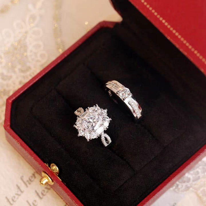 FREE Today: 2Pcs Rose Prince & Princess Engagement Ring Set - image 5
