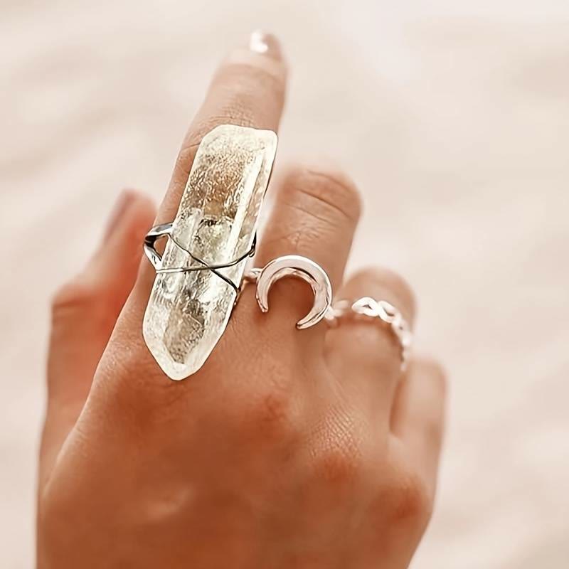 FREE Today: Wire-Wrapped Natural Quartz Crystal Stone Adjustable Vibes & Meditation Ring - image 2