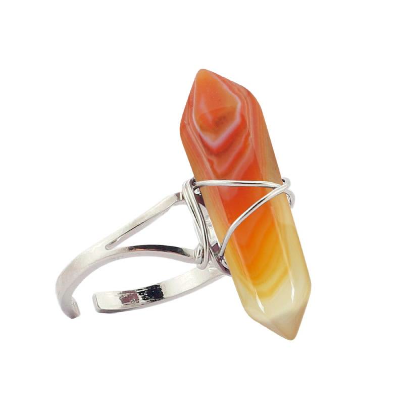 FREE Today: Wire-Wrapped Natural Quartz Crystal Stone Adjustable Vibes & Meditation Ring - Carnelian - image 12